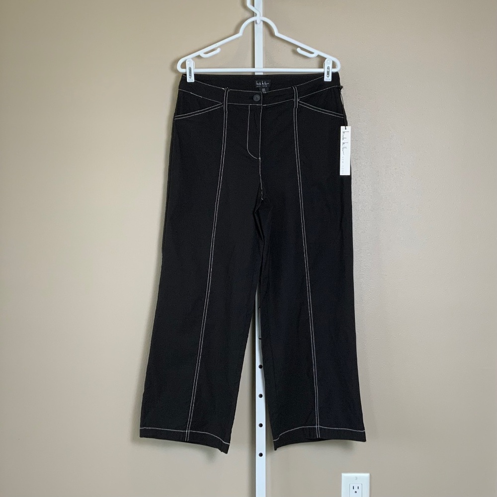 Nicole Miller Contrast Stitch Cropped Pants - Picture 2 of 16